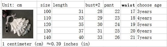 Summer Children's Clothing Girls Suit Chiffon Cake Sling + Pants 2pcs Pearl Flower Halter Top Denim Shorts Kids Set - Image 3