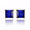 Square 0.8ct Created Blue Sapphire 925 Sterling Silver Stud Earrings For Women Fine Jewelry Fashion Earring