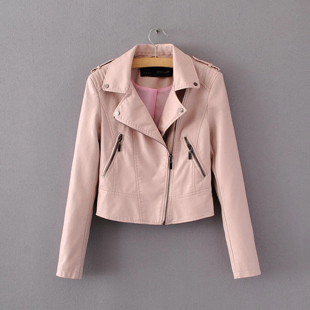 Fashion Women Motorcycle Faux Soft Leather Jackets Female Winter Autumn Brown Black Coat Outwear - Image 4
