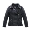 Teenager Girl Boys Leather Jacket Boys Casual Black Solid Children Outerwear Kids Girls Coats Spring Leather Jackets