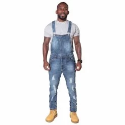 Fashion Full Length Denim Jumpsuit Clothing Biker Pencil Long Pants Men Fitness Jeans