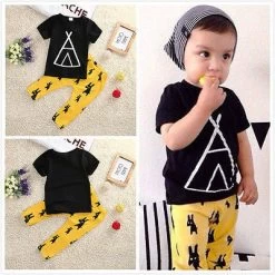 2016 Kids Clothes Toddle Baby Boys Clothing Set Summer Short Sleeve T-Shirt Top And Pant 2pcs Outfit Children Set
