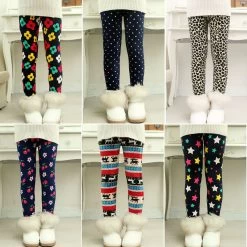 Winter Girls Leggings Children's 3-9 Y Warm Pant All-Match Fleece Thickening Leggings Children's Thick Pants