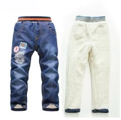 Boys / Girls Warm Thick Winter Pants Boys Jeans KK-Rabbit Brand Children Boy / Girls Jeans Retail