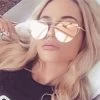 Women 6 Colour Luxury Flat Top Cat Eye Sunglasses Women Twin Beam Sunglasses Double-Deck Alloy Frame UV400 M195
