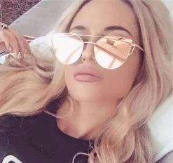 Women 6 Colour Luxury Flat Top Cat Eye Sunglasses Women Twin Beam Sunglasses Double-Deck Alloy Frame UV400 M195