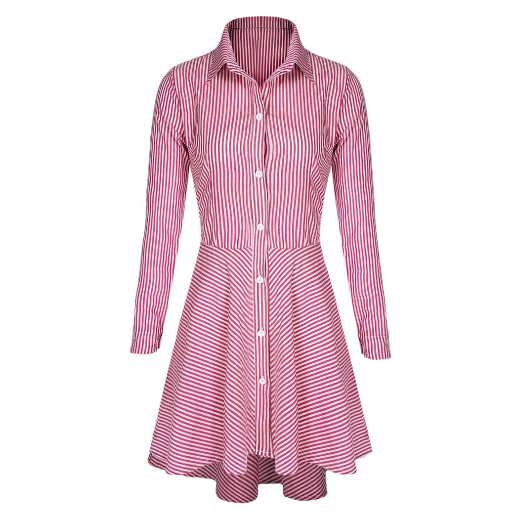 Women Autumn Winter Office Dresses Sexy Long Sleeve Striped Short Mini Vestidos Female Casual Party Office Dress S-XL - Image 3