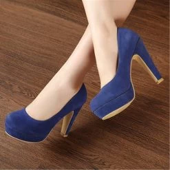 Autumn Women's Shoes Pumps Single Shoes Princess Shoes Round Head Thick With Waterproof Suede High Heels