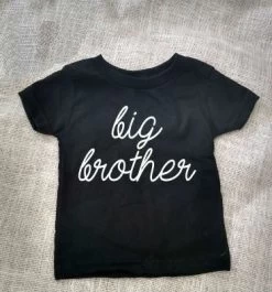 Big Brother Letter Print Kids T Shirt Boy Girl Shirt Casual For Children Toddler Funny Hipster Top Tees Black Gray Gift BZ203-11