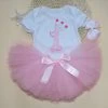 3PCS Baby Girl 1st Crown Bodysuit Headband Birthday Tutu Skirt Outfit Toddler Girl Clothes Summer Summer