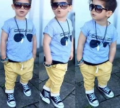 Kids Clothing Sets Short Sleeve T-Shirt + Pants, Summer Children's Sports Suit Boys Clothes INS Toddler Boy