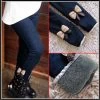 Fashion Winter Casual Girls Bow Jeans Cotton Children Skinny Cashmere Pants Kids Clothes Warm Elastic Trousers Jeggings