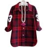 Fashion Children Casual Long Sleeves Plaid Shirt Blouse Baby Girls School Cotton Clothes Kids Casual Clothes 2 Colors