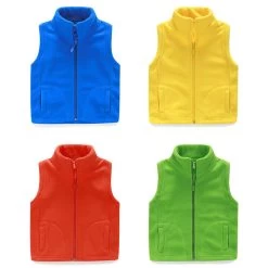 Thicken Winter Cotton Vest Turtleneck Solid Fashion Baby Fleece Vest Kids Waistcoat Boys Girls Fleece Jacket