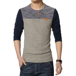 Spring Fashion O-Neck Slim Fit Long Sleeve T Shirt Men Trend Casual Men T-Shirt Korean T Shirts 4XL 5XL