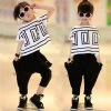 Children Clothing Sets Girls Sports Suit Summer Bat Short Sleeve Shirt+Harem Pants Kids Girl Clothes Suits 2pcs/set