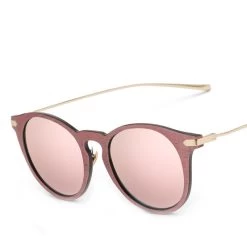 RFOLVE Ly Round Women Sun Glasses Fashion Design Imitation Wood Frame Sun Glasses Oculos De Sol Masculino UV400