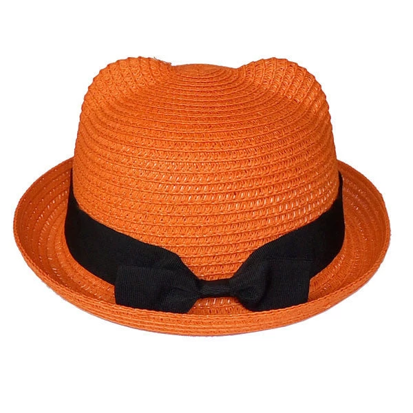 Kids Straw Hats Fedora Hat Children Beach Sun Baby Ear Vintage Baby Boy And Girl Wide Brim Floppy Panama - Image 5