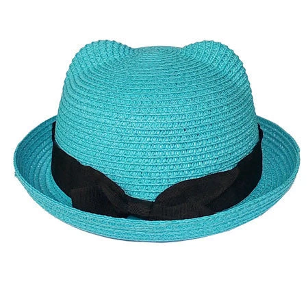 Kids Straw Hats Fedora Hat Children Beach Sun Baby Ear Vintage Baby Boy And Girl Wide Brim Floppy Panama - Image 11