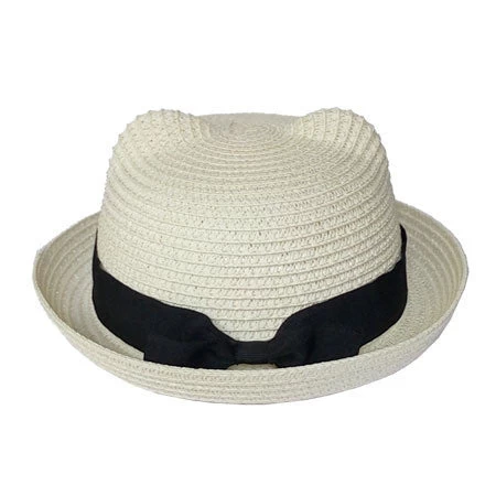 Kids Straw Hats Fedora Hat Children Beach Sun Baby Ear Vintage Baby Boy And Girl Wide Brim Floppy Panama - Image 8