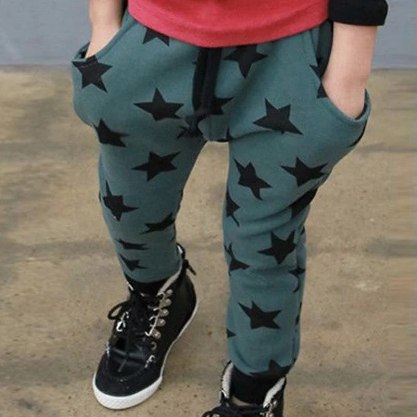 Fashion Toddler Boys Cotton Long Pants Stars Pattern Trousers Casual Bottoms - Image 3