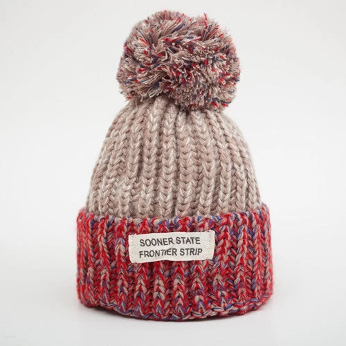 Fashion Woman's Warm Woolen Winter Hats Knitted Fur Cap For Woman Sooner State Letter Skullies & Beanies 6 Color Gorros - Image 2