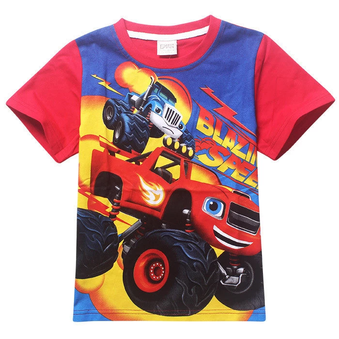 Blaze Monster Machines Summer Children Baby Kids Boys Girls T Shirt Cotton Short Sleeve T Shirts Children Kids Boys T Shirts - Image 4