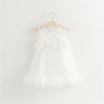 Summer Mesh Vest Girls Dress Baby Girl Princess Dress Fashion Sleeveless Petal Decoration Party Chlidren Clothes - Image 2