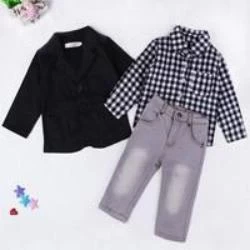 Fashion Kids Clothes Suit Boys Clothes Jackets Shirts And Jeans 3 Pcs One Set Children Clothing Fashion Winter Suits For Boys - Image 2
