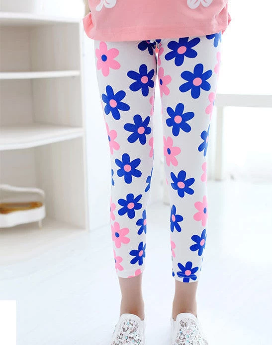 Girl Pants Printing Flower Girls Leggings Toddler Classic Leggings 2-14Ybaby Girls Leggings Kids Leggings - Image 9
