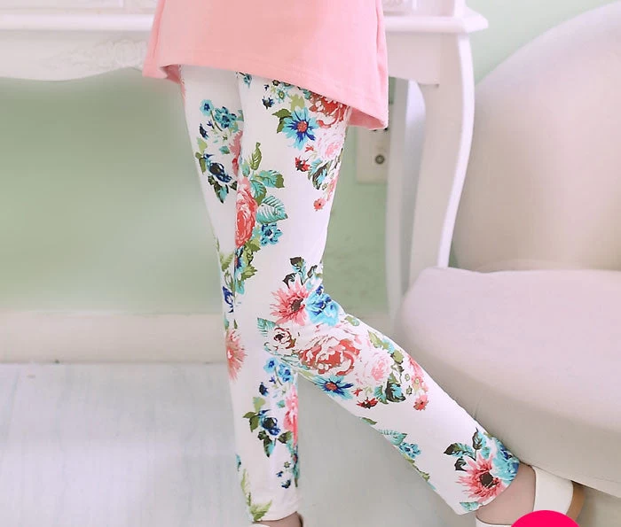 Girl Pants Printing Flower Girls Leggings Toddler Classic Leggings 2-14Ybaby Girls Leggings Kids Leggings - Image 10