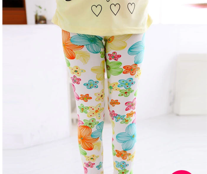 Girl Pants Printing Flower Girls Leggings Toddler Classic Leggings 2-14Ybaby Girls Leggings Kids Leggings - Image 17