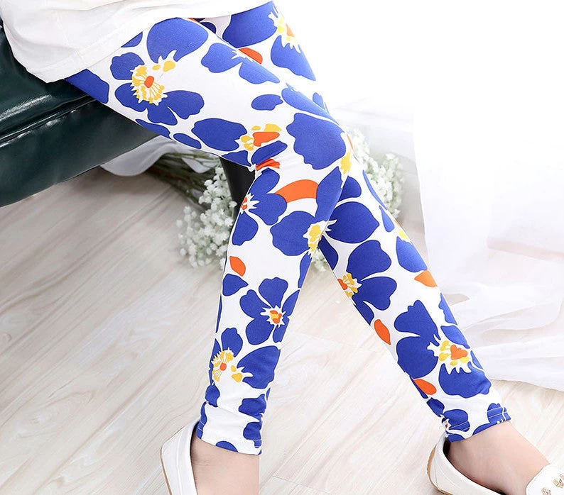 Girl Pants Printing Flower Girls Leggings Toddler Classic Leggings 2-14Ybaby Girls Leggings Kids Leggings - Image 14