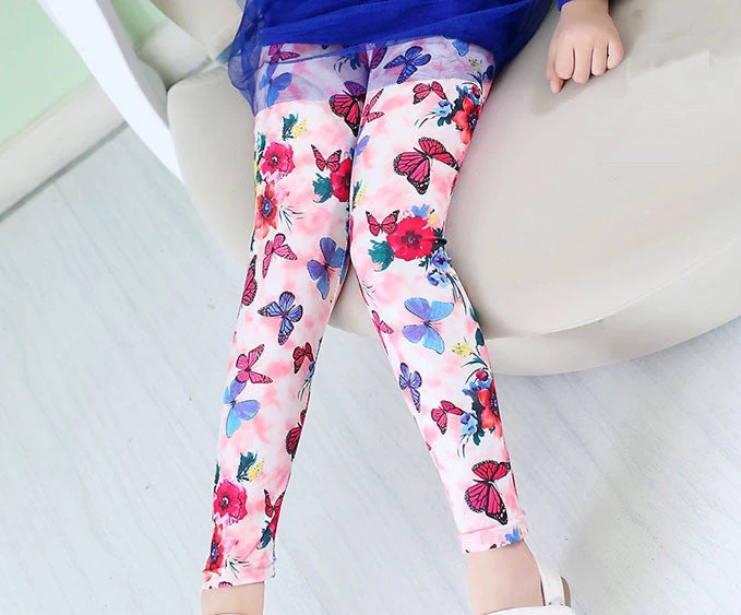 Girl Pants Printing Flower Girls Leggings Toddler Classic Leggings 2-14Ybaby Girls Leggings Kids Leggings - Image 16