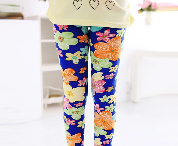 Girl Pants Printing Flower Girls Leggings Toddler Classic Leggings 2-14Ybaby Girls Leggings Kids Leggings - Image 18
