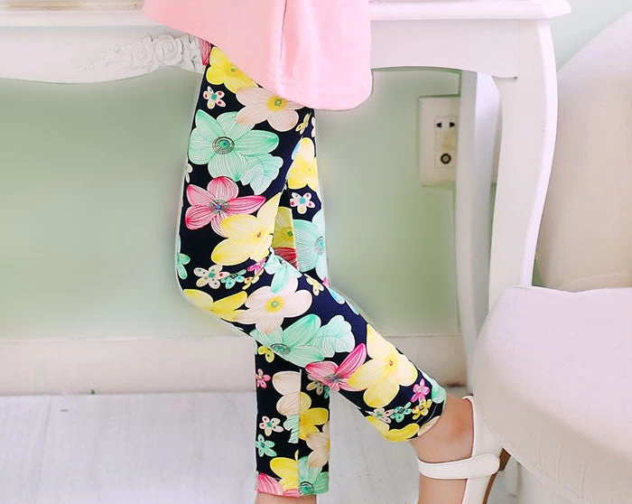 Girl Pants Printing Flower Girls Leggings Toddler Classic Leggings 2-14Ybaby Girls Leggings Kids Leggings - Image 5