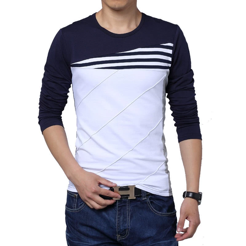 Fashion O-Neck Trend Long Sleeve T Shirts Men Slim Fit Cotton High- Casual Men T-Shirt 4XL 5XL - Image 2