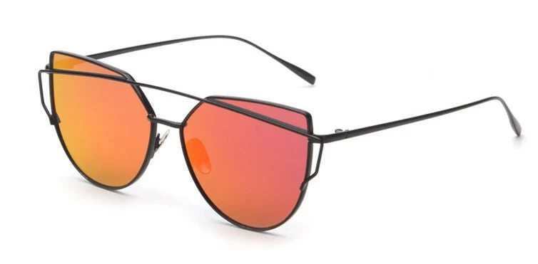 Women 6 Colour Luxury Flat Top Cat Eye Sunglasses Women Twin Beam Sunglasses Double-Deck Alloy Frame UV400 M195 - Image 4