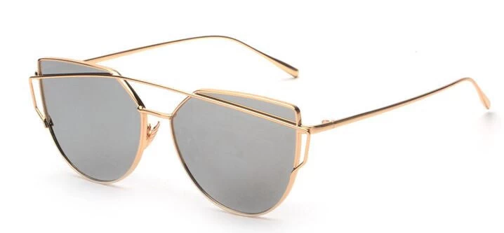 Women 6 Colour Luxury Flat Top Cat Eye Sunglasses Women Twin Beam Sunglasses Double-Deck Alloy Frame UV400 M195 - Image 9