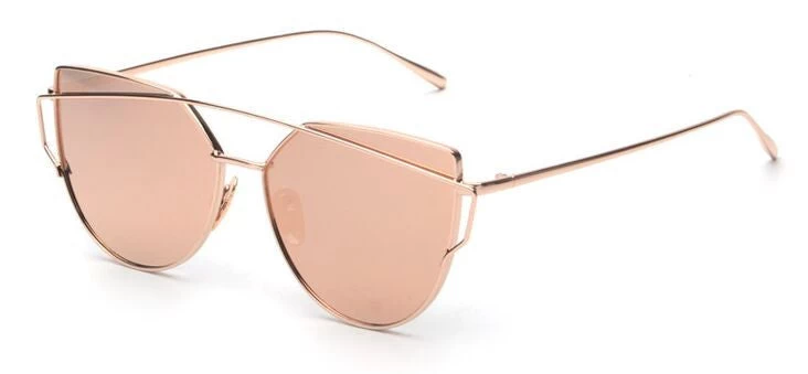 Women 6 Colour Luxury Flat Top Cat Eye Sunglasses Women Twin Beam Sunglasses Double-Deck Alloy Frame UV400 M195 - Image 5