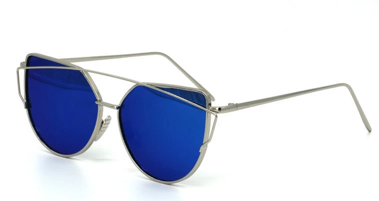 Women 6 Colour Luxury Flat Top Cat Eye Sunglasses Women Twin Beam Sunglasses Double-Deck Alloy Frame UV400 M195 - Image 6