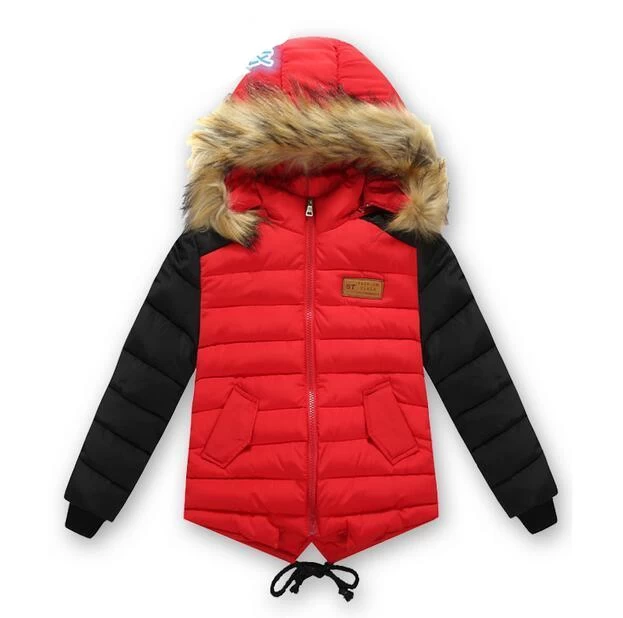 Children's Clothing Male Winter Cotton-padded Jacket Down Cotton Wadded Jacket Thickening Boys Girls Thicken Hooded Coat - Image 3