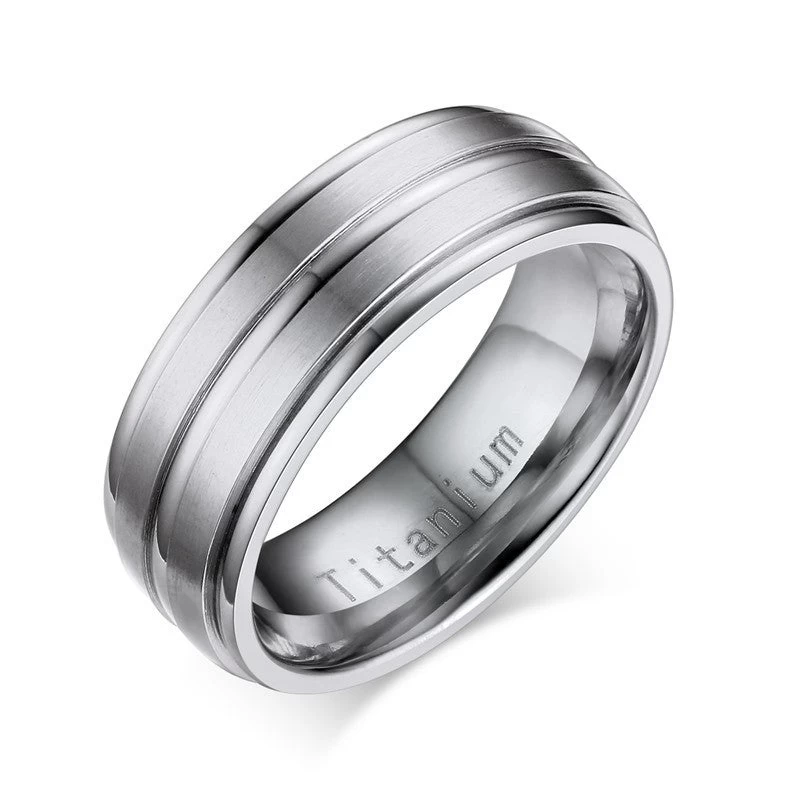 8mm Black Men Ring 100% Titanium Carbide Men's Jewelry Wedding Bands Classic Boyfriend Gift - Image 3