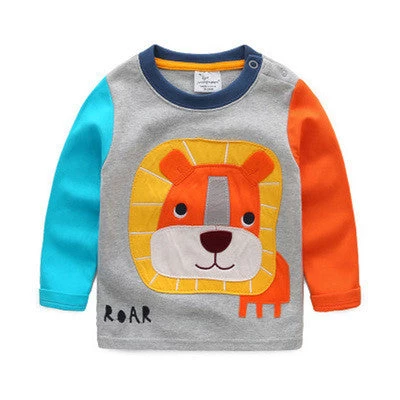 VIDMID 1-6Y Boys T-shirt Kids Tees Baby Boy Shirts Cardigan Blouse Jacket Children Sweater Long Sleeve 100% Cotton Lion Cars - Image 5
