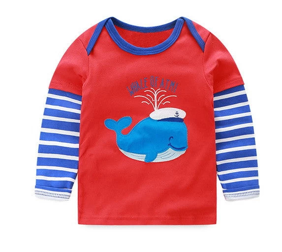 VIDMID 1-6Y Boys T-shirt Kids Tees Baby Boy Shirts Cardigan Blouse Jacket Children Sweater Long Sleeve 100% Cotton Lion Cars - Image 15