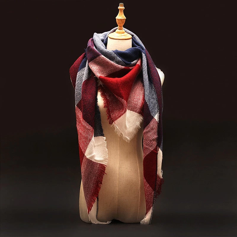 Winter Cashmere Scarf Women Blanket Scarf Plaid Wraps Long Scarf Women Pashmina Cashmere Shawls And Scarves Tassel - Image 3