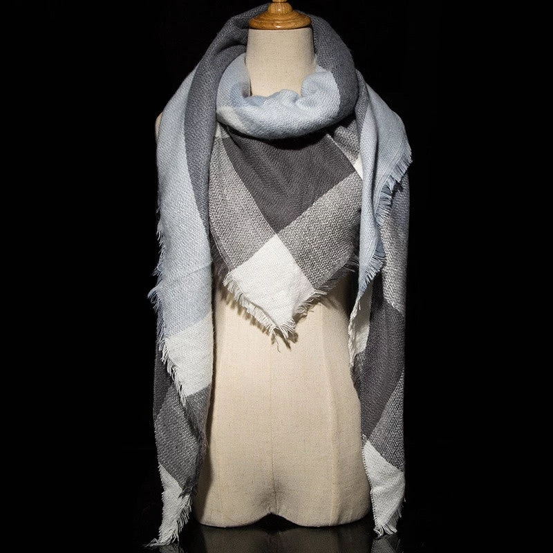 Winter Cashmere Scarf Women Blanket Scarf Plaid Wraps Long Scarf Women Pashmina Cashmere Shawls And Scarves Tassel - Image 7