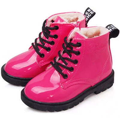 Children Martin Boots Girls Boys Winter Shoes Kids Rain Boots PU Leather Kids Sneakers - Image 3