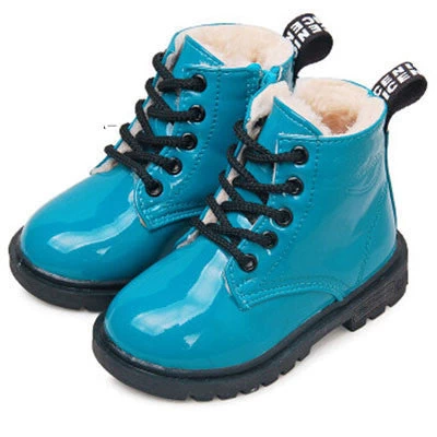 Children Martin Boots Girls Boys Winter Shoes Kids Rain Boots PU Leather Kids Sneakers - Image 7