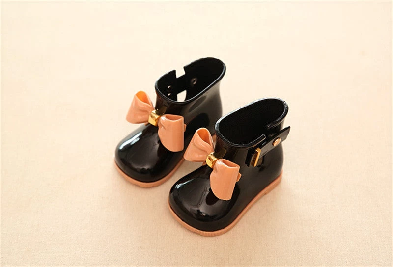 Kids Baby Girls Rain Boots Warm Beauty Bow Rainboots Fashion Rubber Shoes Toddler Kids Jelly Shoes - Image 4